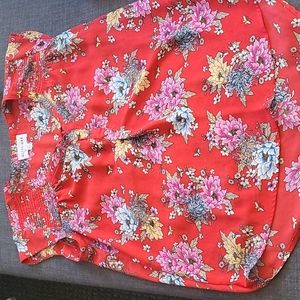 Olive+OAK red floral shirt (Large)